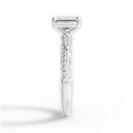 Gloria Emerald Cut Lab Grown Diamond Platinum Engagement Ring - View 3