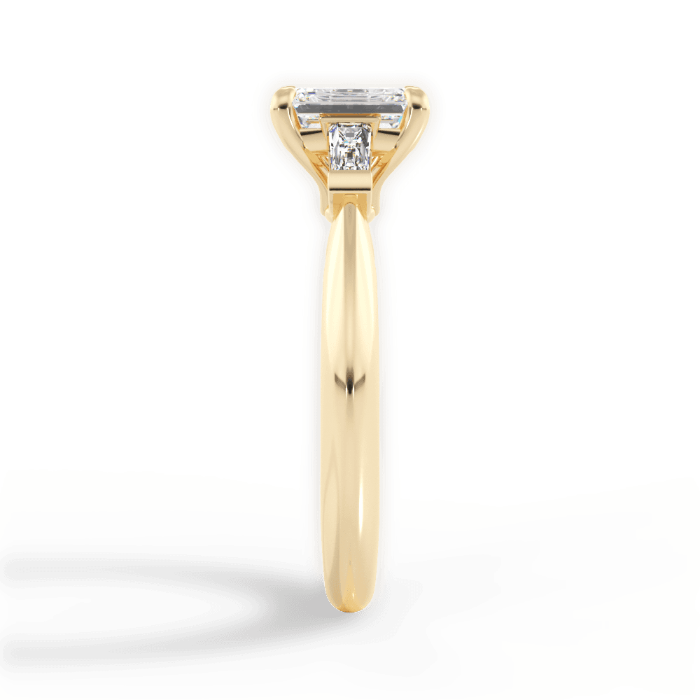 Emily Emerald Cut Lab Grown Diamond 18Kt Yellow Gold Engagement Ring - View 4