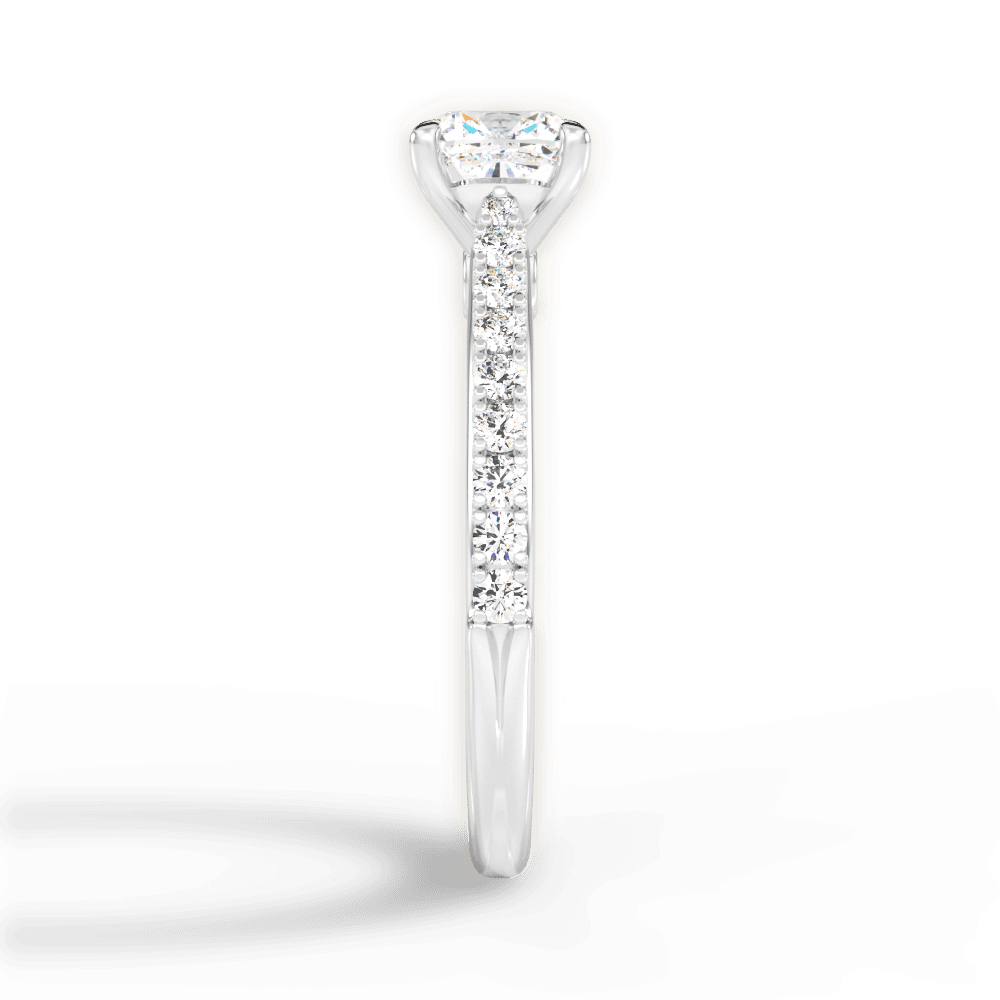 Frances Cushion Cut Lab Grown Diamond 14Kt White Gold Engagement Ring - View 2