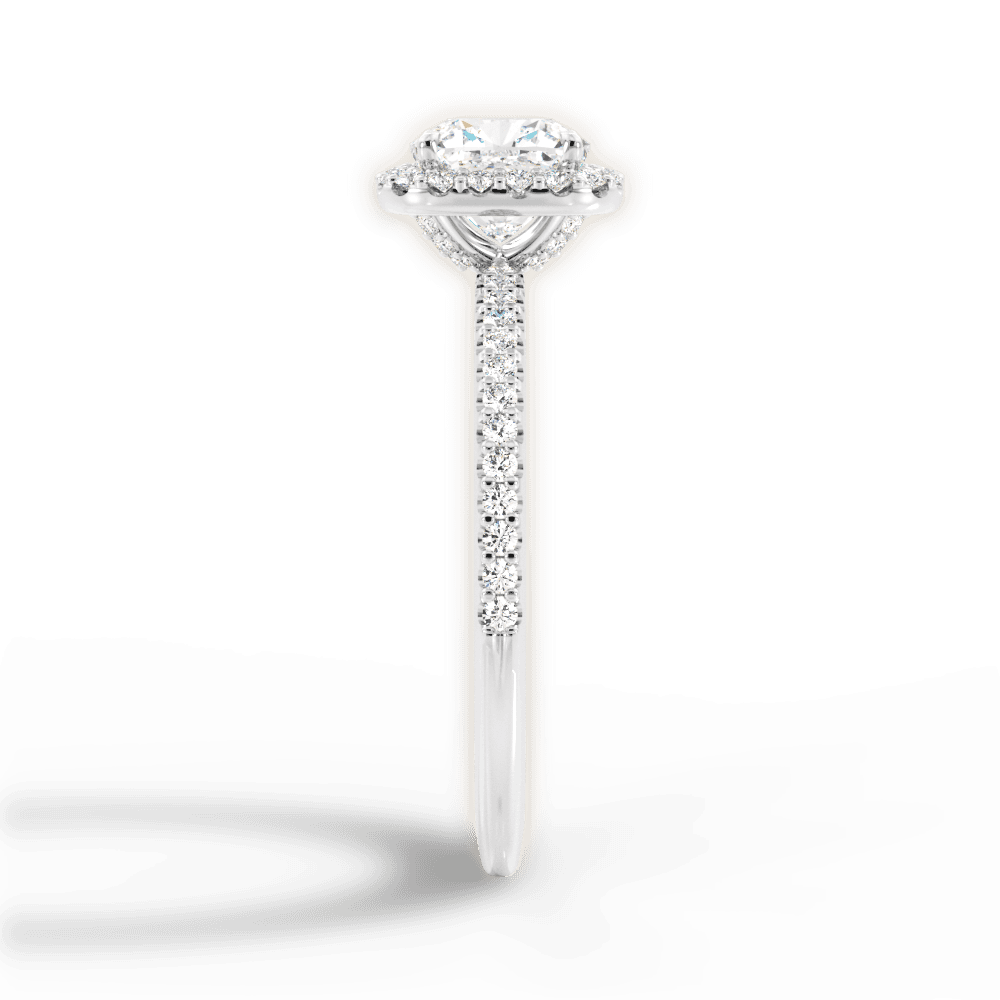 Joanne Cushion Cut Lab Grown Diamond 14Kt White Gold Engagement Ring - View 4