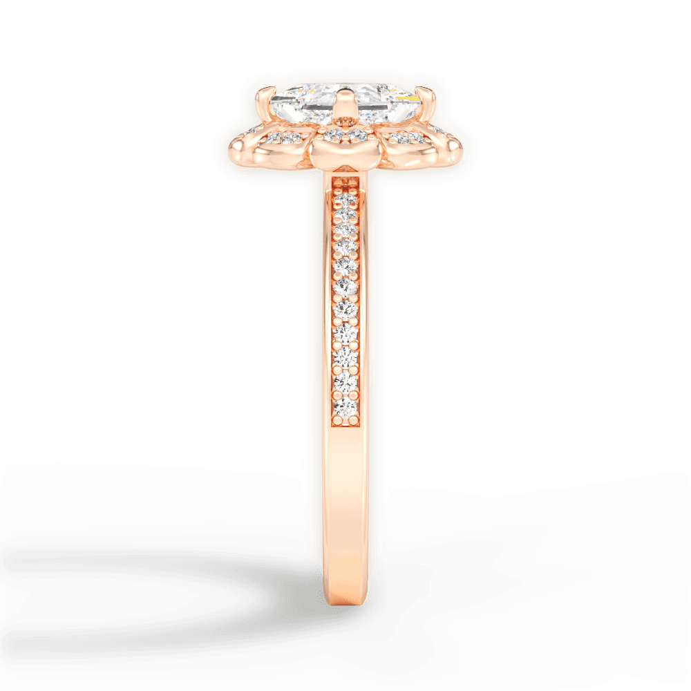 Hayley Princess Cut Lab Grown Diamond 18Kt Rose Gold Engagement Ring - View 4