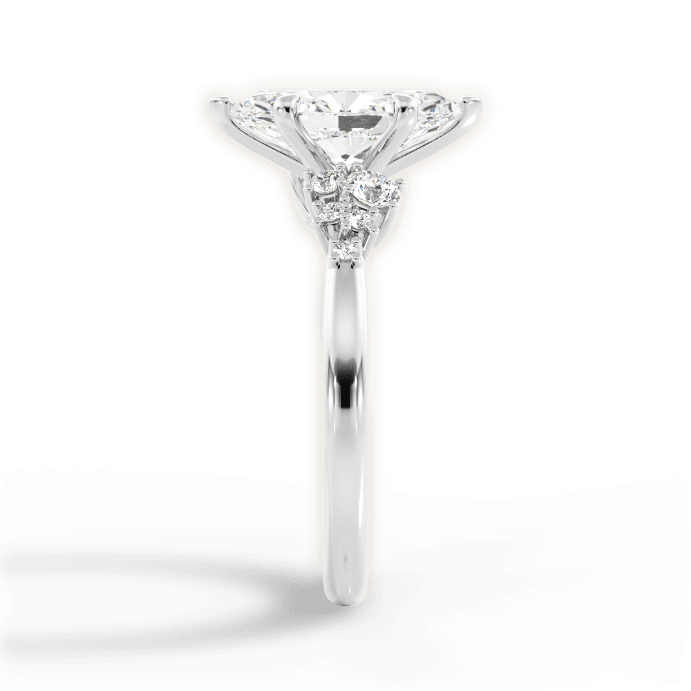 Carmen Marquise Cut Lab Grown Diamond 18Kt White Gold Engagement Ring - View 3