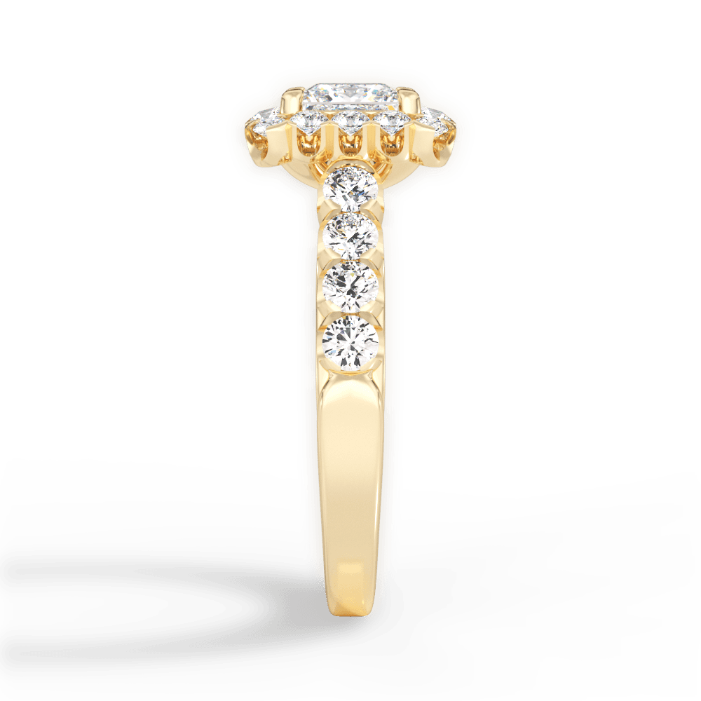 Lacey Princess Cut Lab Grown Diamond 18Kt Yellow Gold Engagement Ring - View 4