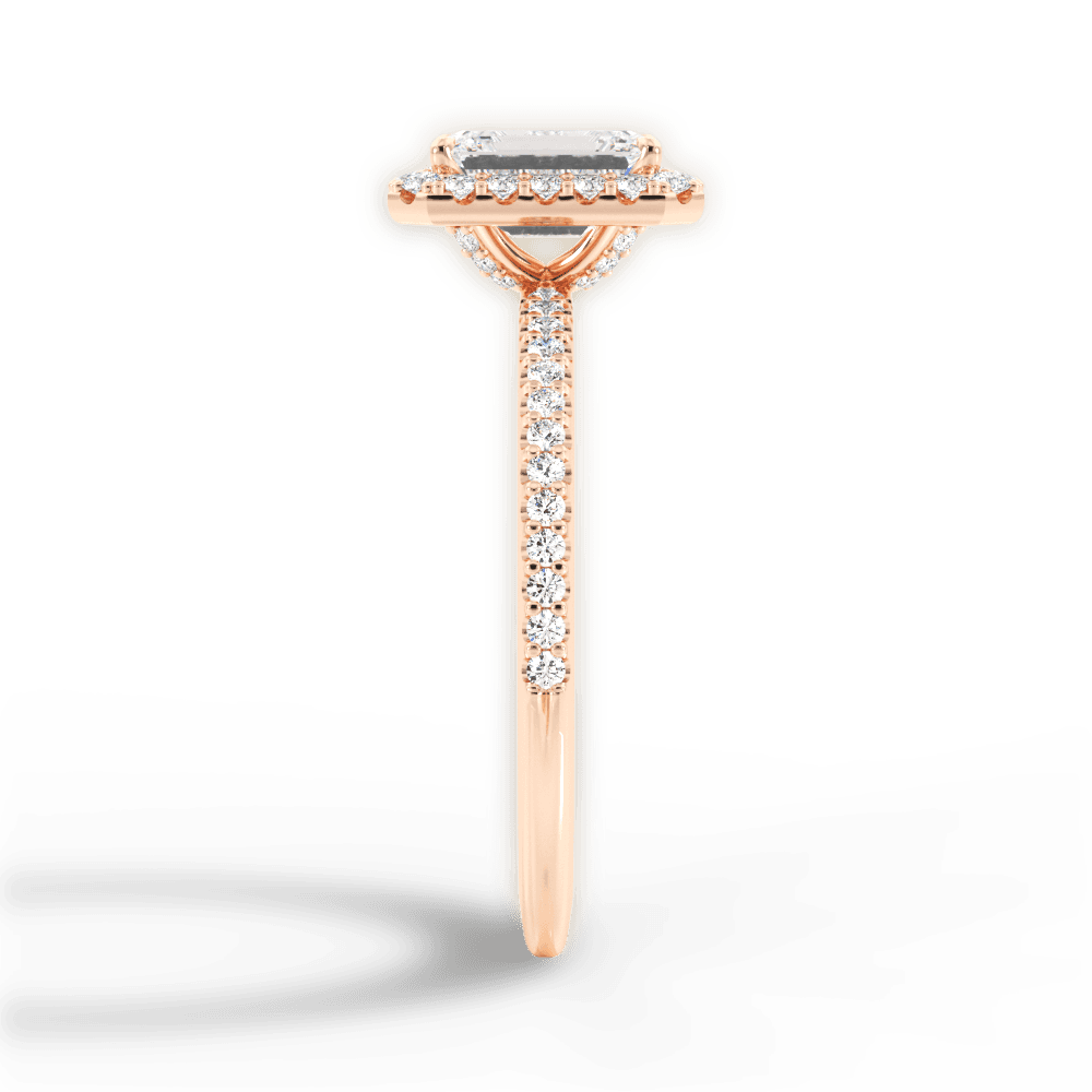 Joanne Emerald Cut Lab Grown Diamond 18Kt Rose Gold Engagement Ring - View 4