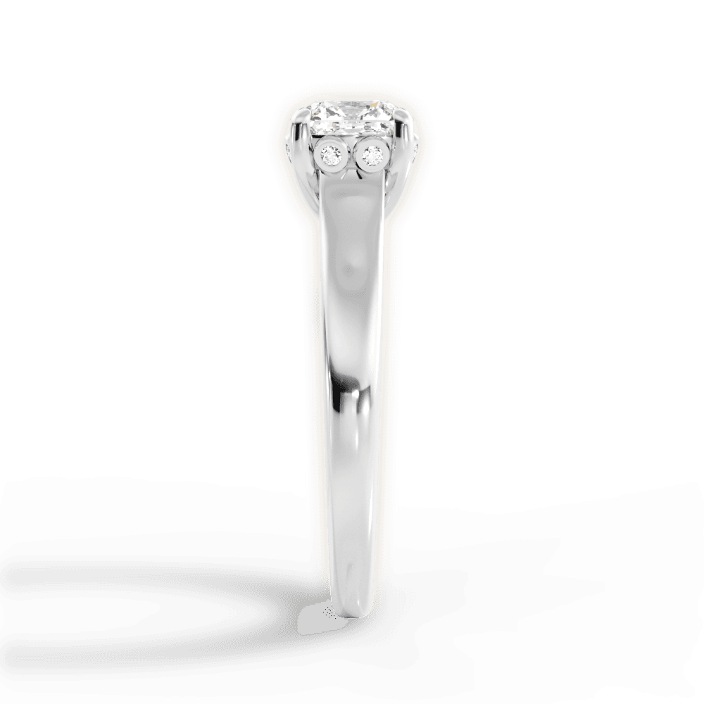 Carol Cushion Cut Lab Grown Diamond 14Kt White Gold Engagement Ring - View 4