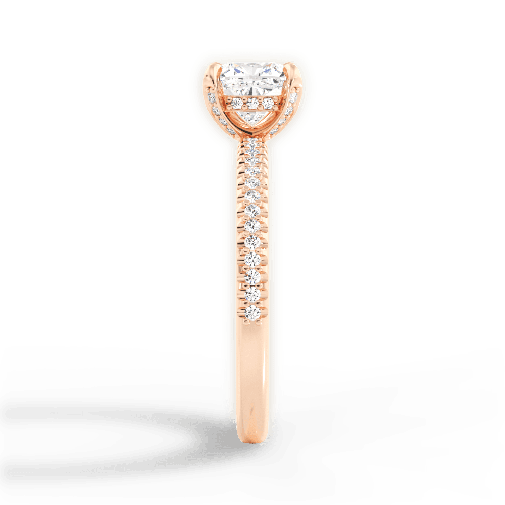 Helen Cushion Cut Lab Grown Diamond 18Kt Rose Gold Engagement Ring - View 2