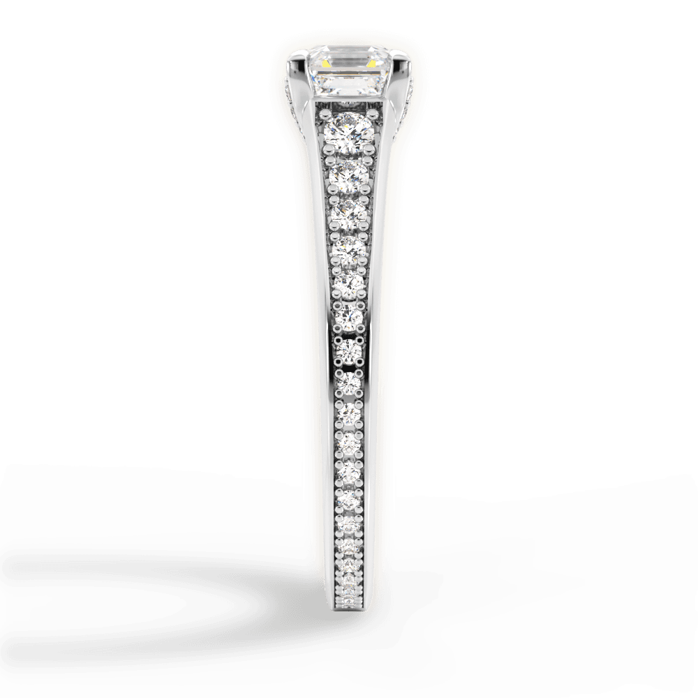 Leslie Asscher Cut Lab Grown Diamond 18Kt White Gold Engagement Ring - View 4