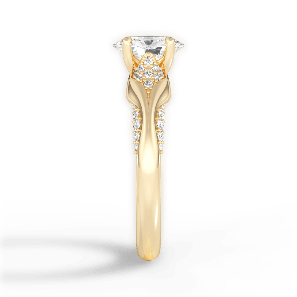 Isabel Oval Cut Lab Grown Diamond 18Kt Yellow Gold Engagement Ring - View 3