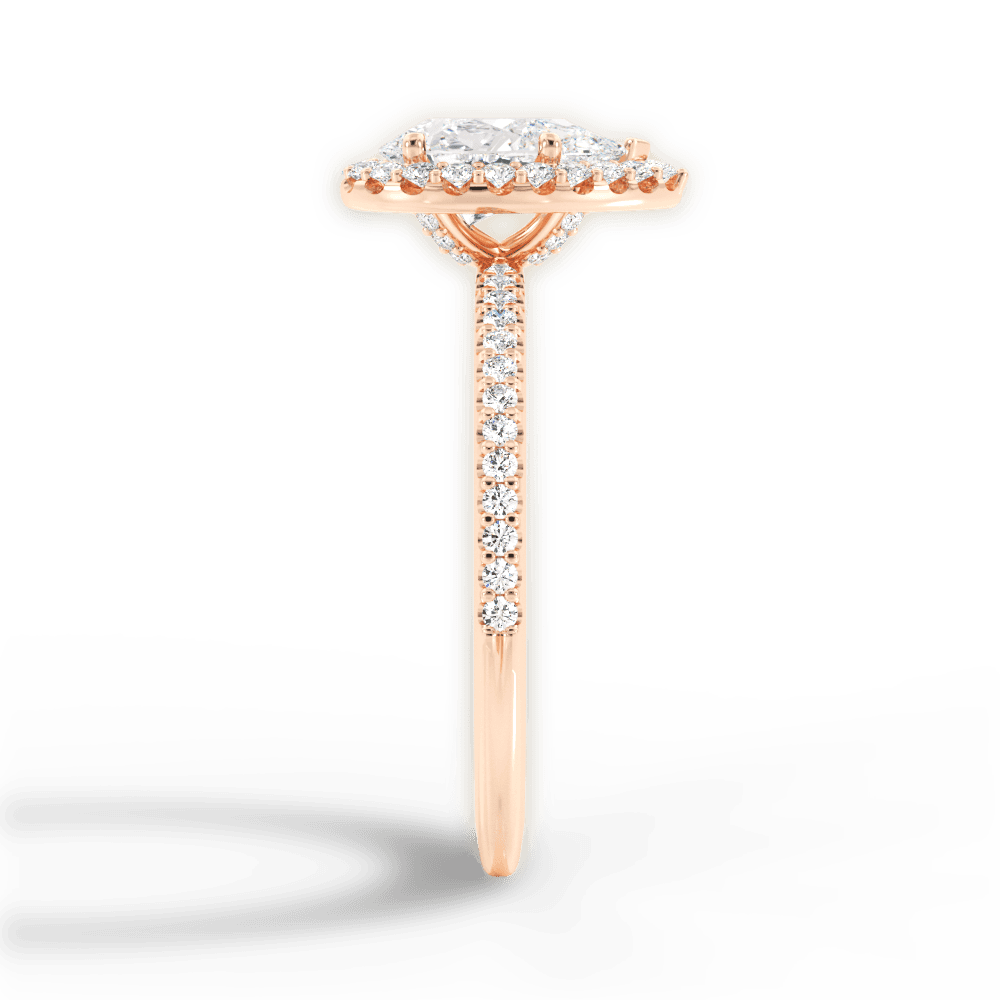 Joanne Pear Cut Lab Grown Diamond 18Kt Rose Gold Engagement Ring - View 4