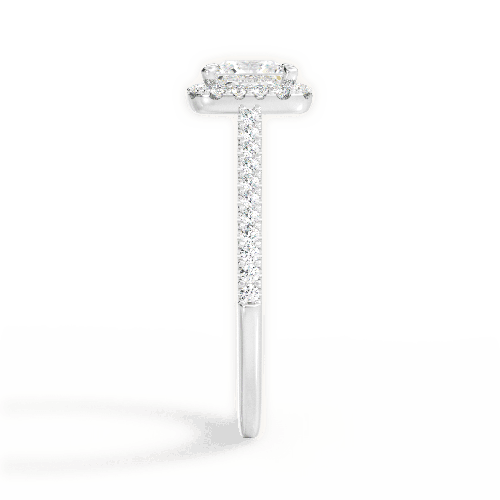 Jeanne Princess Cut Lab Grown Diamond Platinum Engagement Ring - View 4