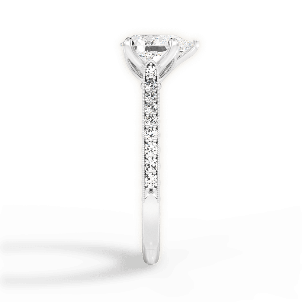 Gilda Pear Cut Lab Grown Diamond Platinum Engagement Ring - View 3