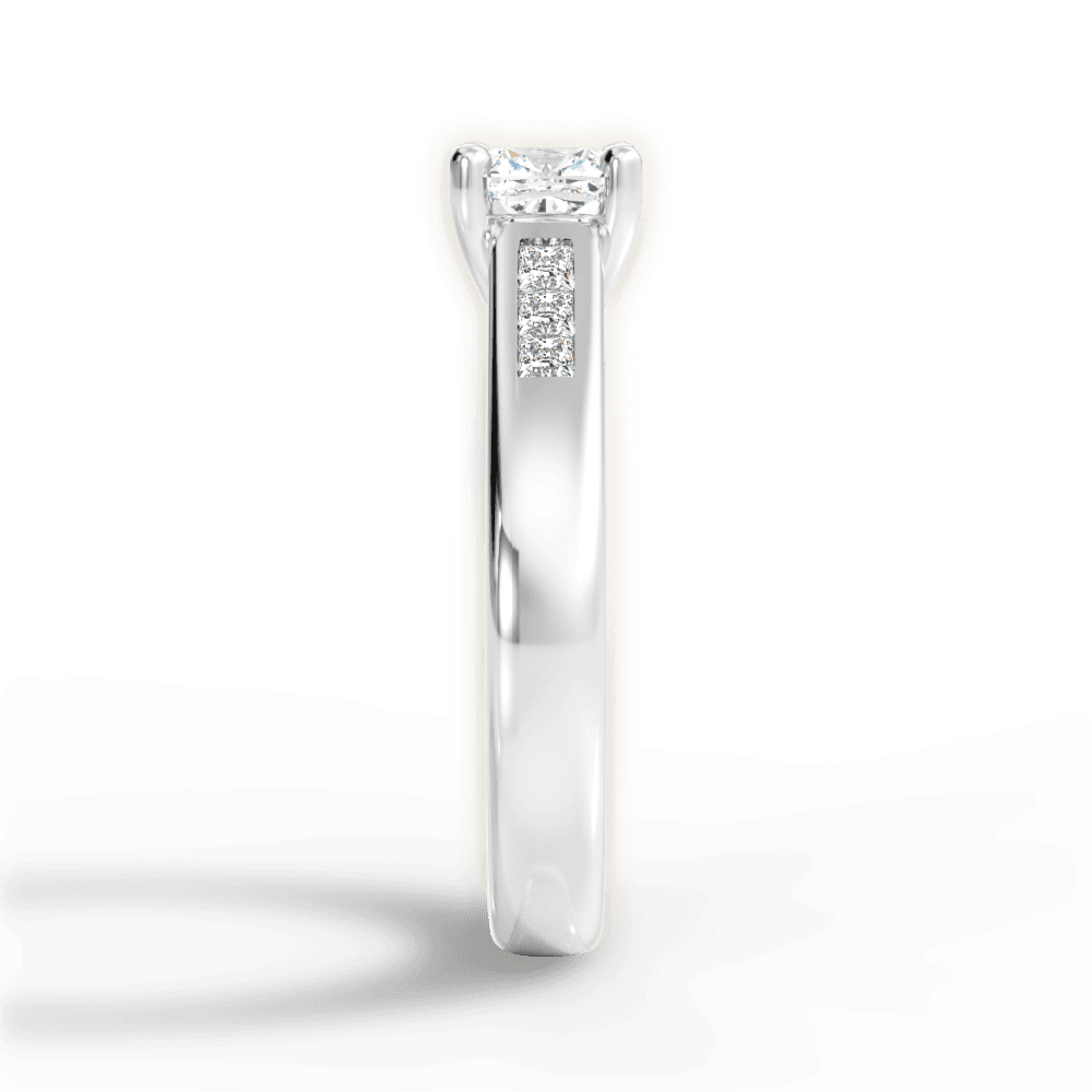 Brittany Cushion Cut Lab Grown Diamond 18Kt White Gold Engagement Ring - View 2