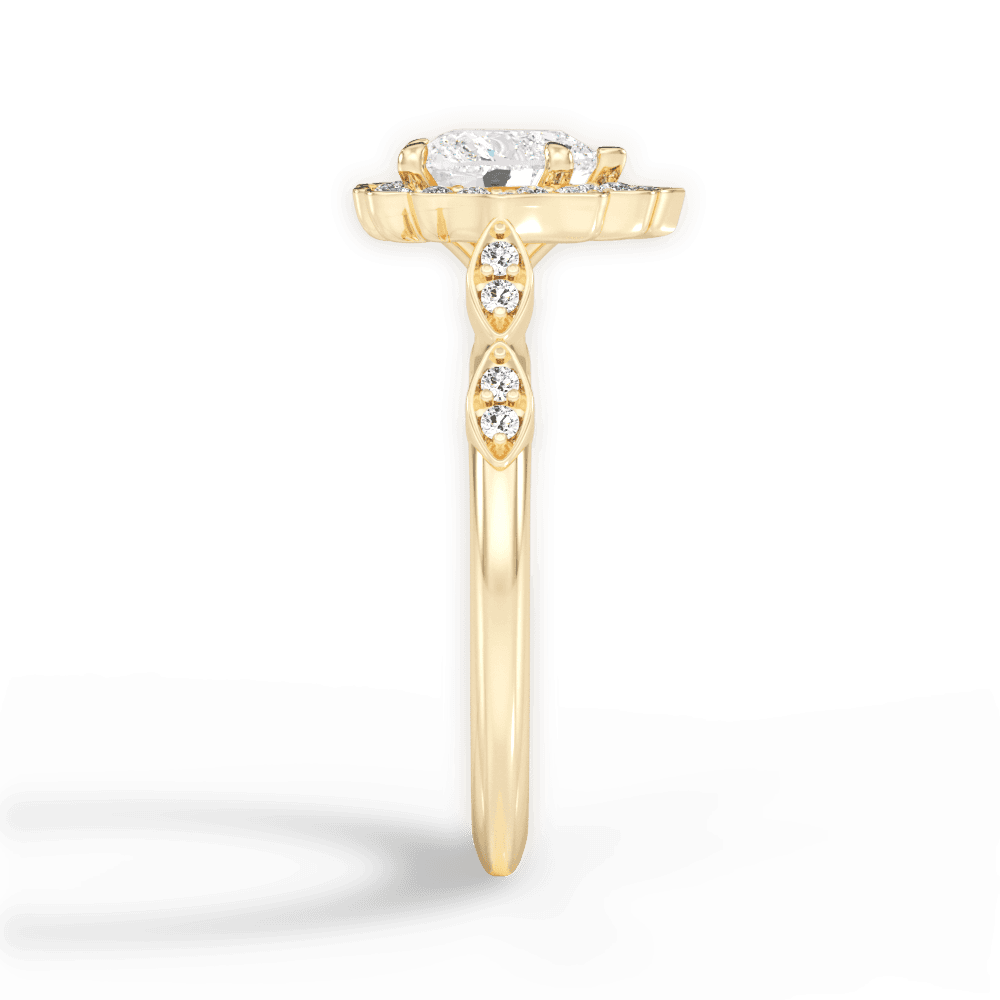 Julie Heart Cut Lab Grown Diamond 18Kt Yellow Gold Engagement Ring - View 2