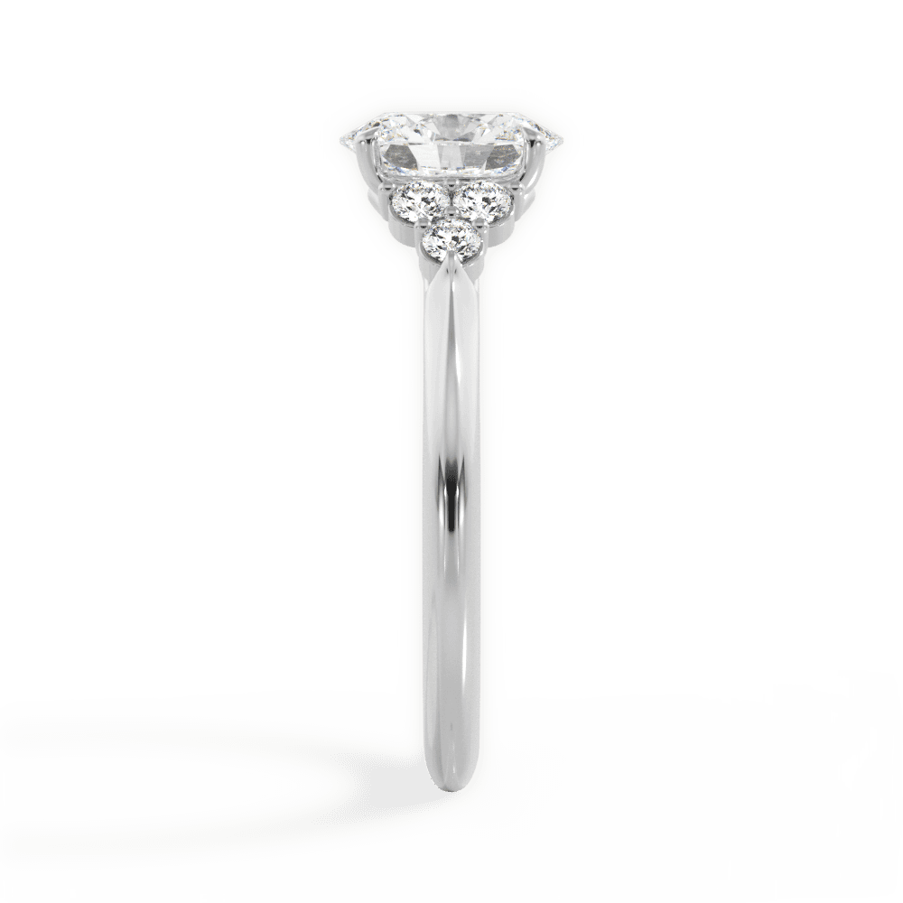 Celeste Oval Cut Lab Grown Diamond 18Kt White Gold Engagement Ring - View 2