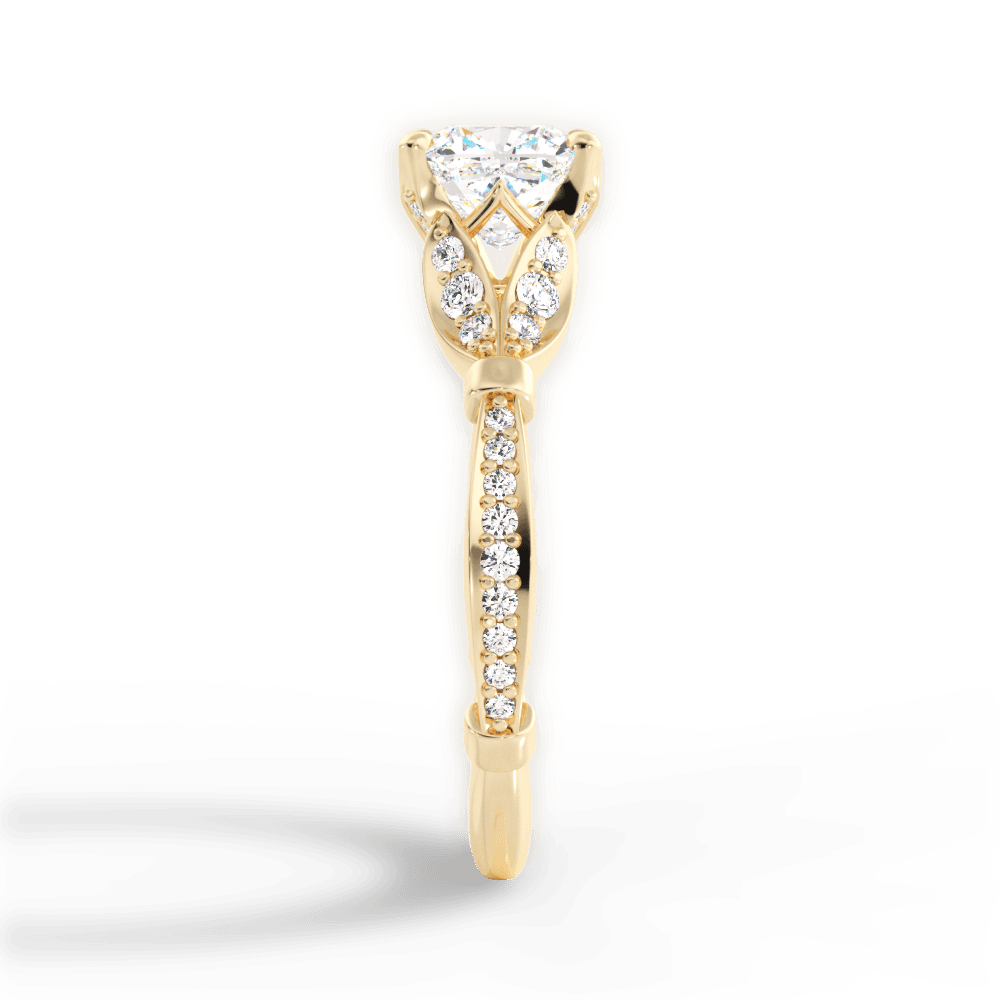 Geraldine Cushion Cut Lab Grown Diamond 18Kt Yellow Gold Engagement Ring - View 4