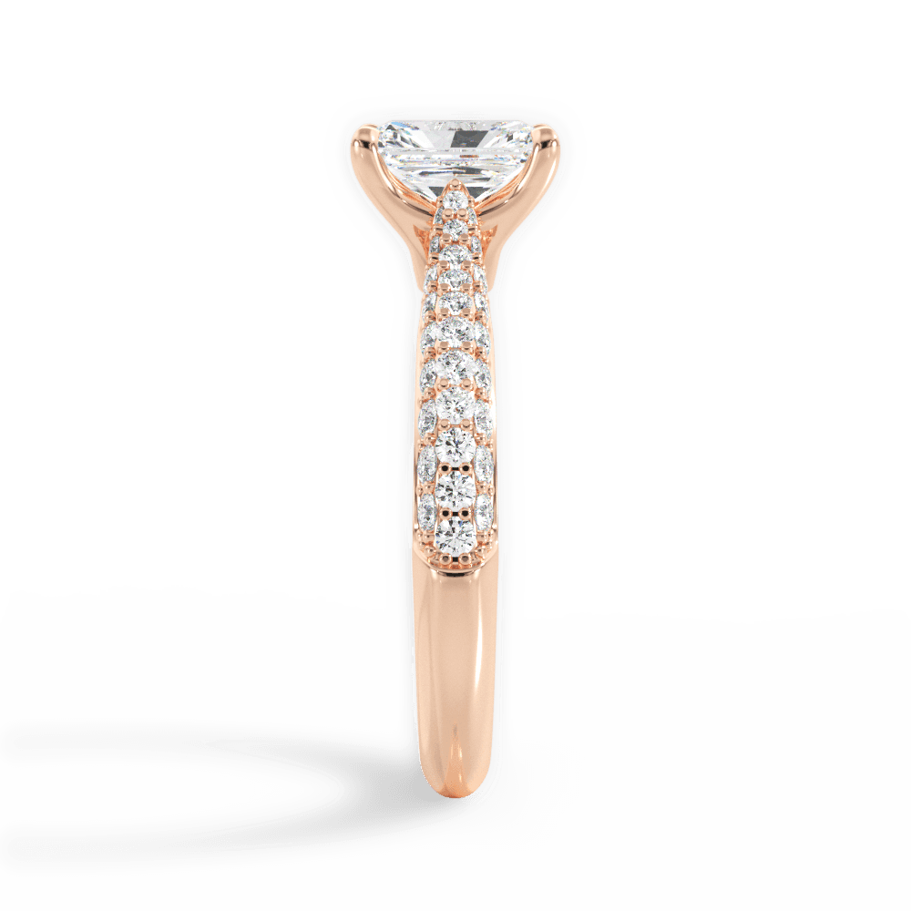 Kira Radiant Cut Lab Grown Diamond 18Kt Rose Gold Engagement Ring - View 4