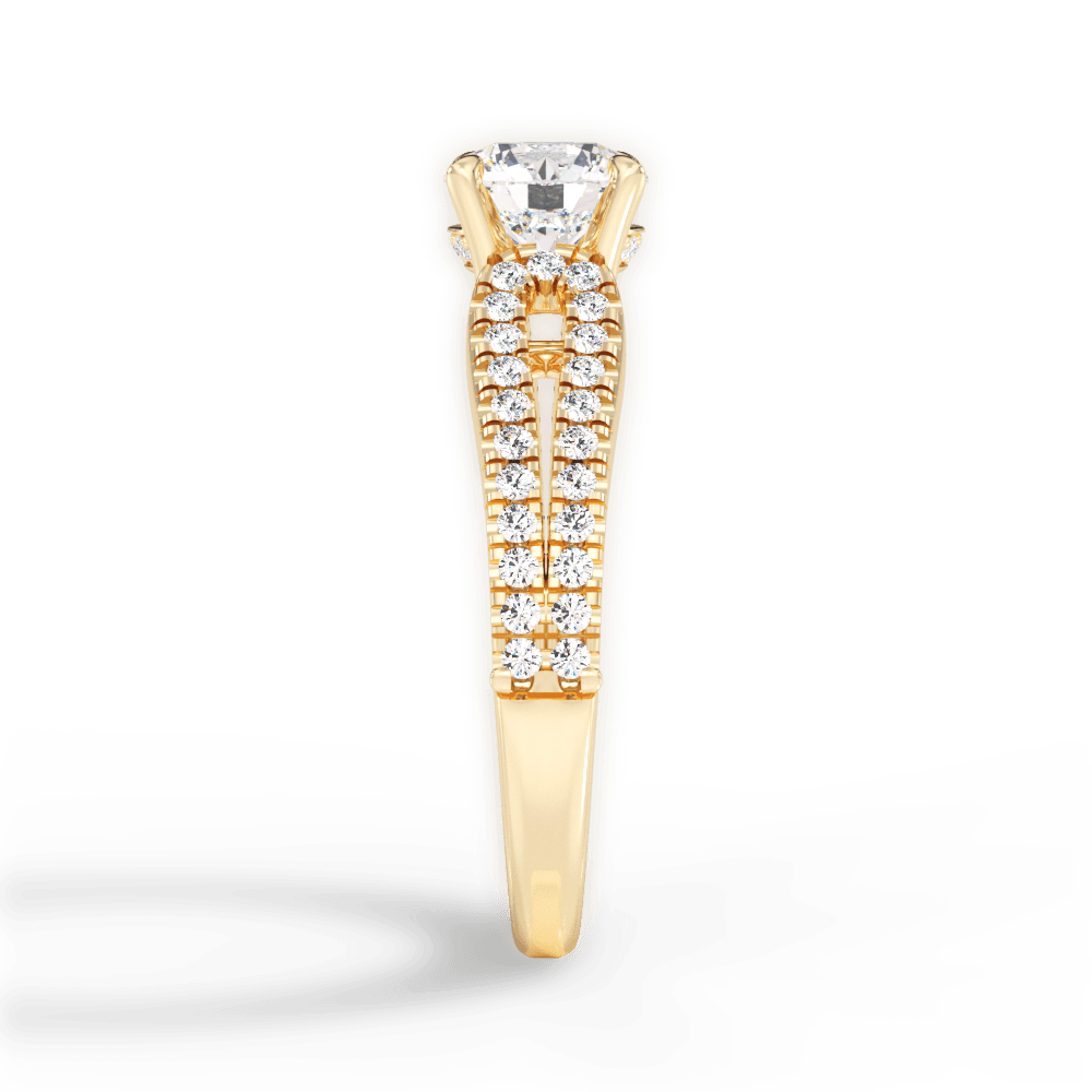 Jessica Round Cut Lab Grown Diamond 18Kt Yellow Gold Engagement Ring - View 3