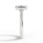 Denise Emerald Cut Lab Grown Diamond Platinum Engagement Ring - View 4