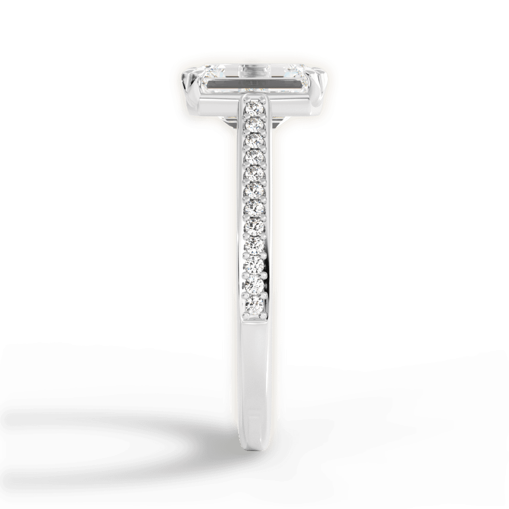 Denise Emerald Cut Lab Grown Diamond 14Kt White Gold Engagement Ring - View 4