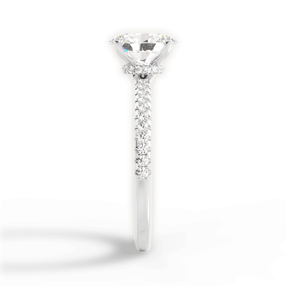 Giselle Oval Cut Lab Grown Diamond Platinum Engagement Ring - View 4