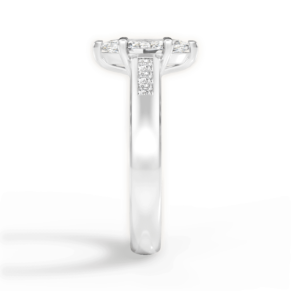 Brittany Marquise Cut Lab Grown Diamond 14Kt White Gold Engagement Ring - View 2
