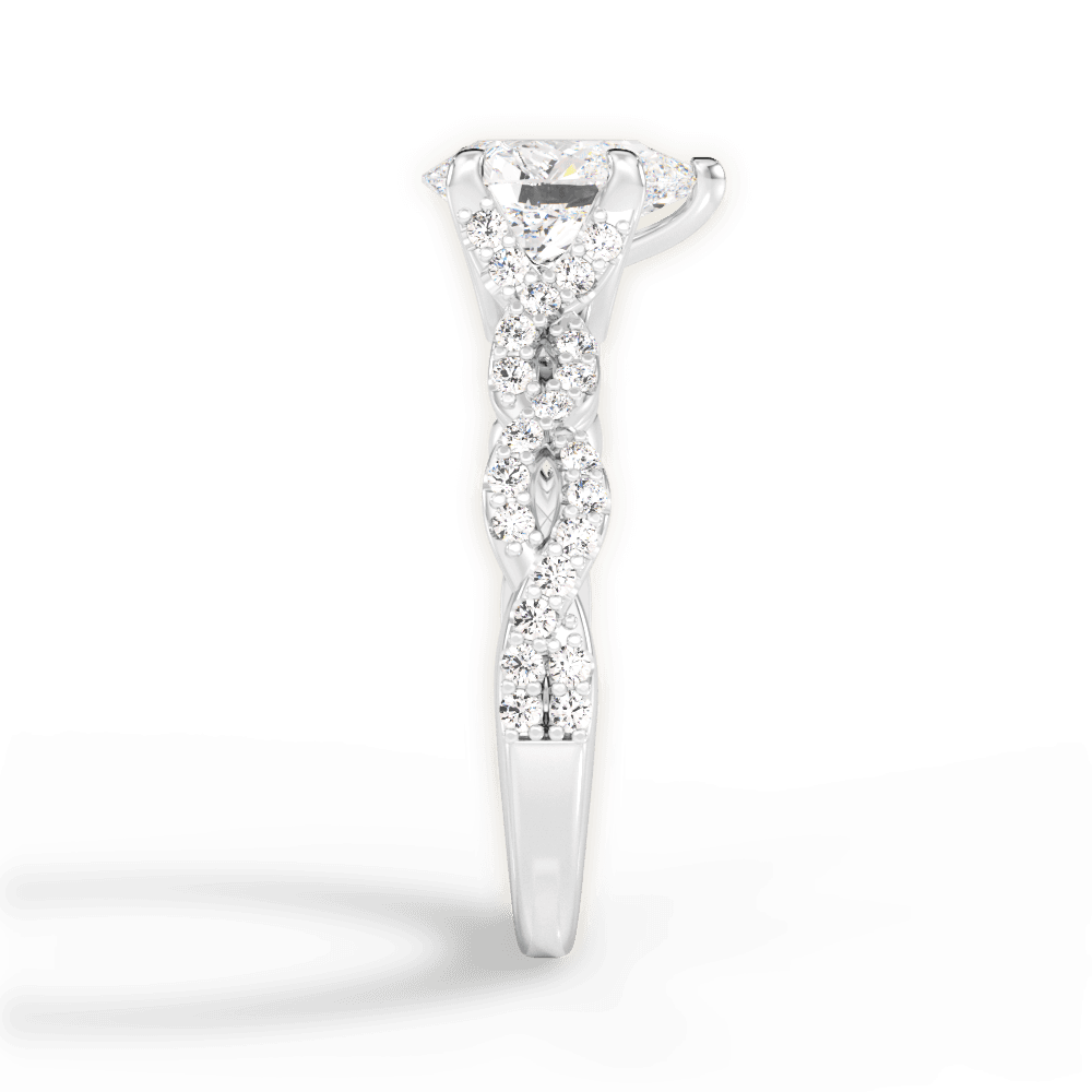 Justine Pear Cut Lab Grown Diamond 18Kt White Gold Engagement Ring - View 4