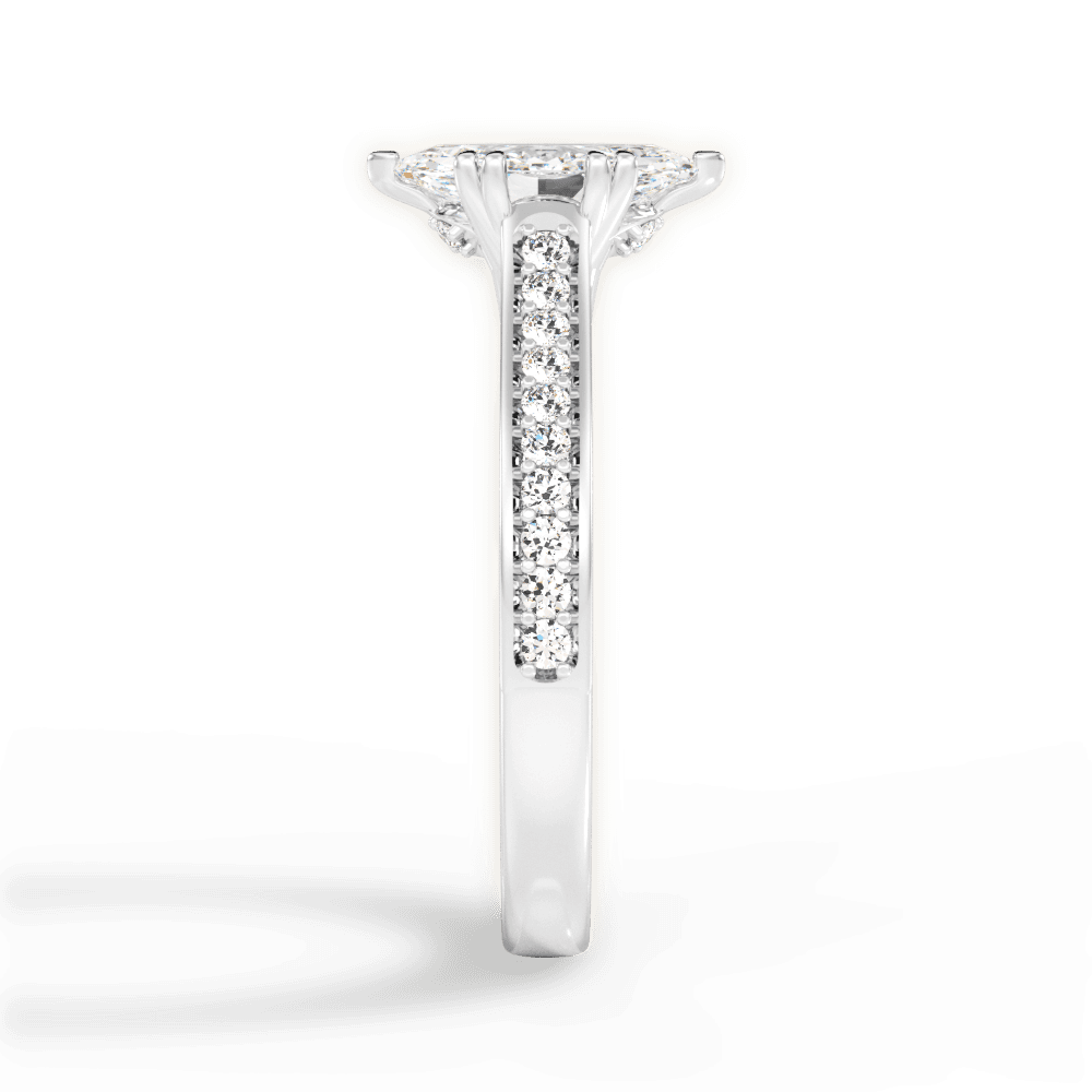 Deborah Marquise Cut Lab Grown Diamond 18Kt White Gold Engagement Ring - View 4