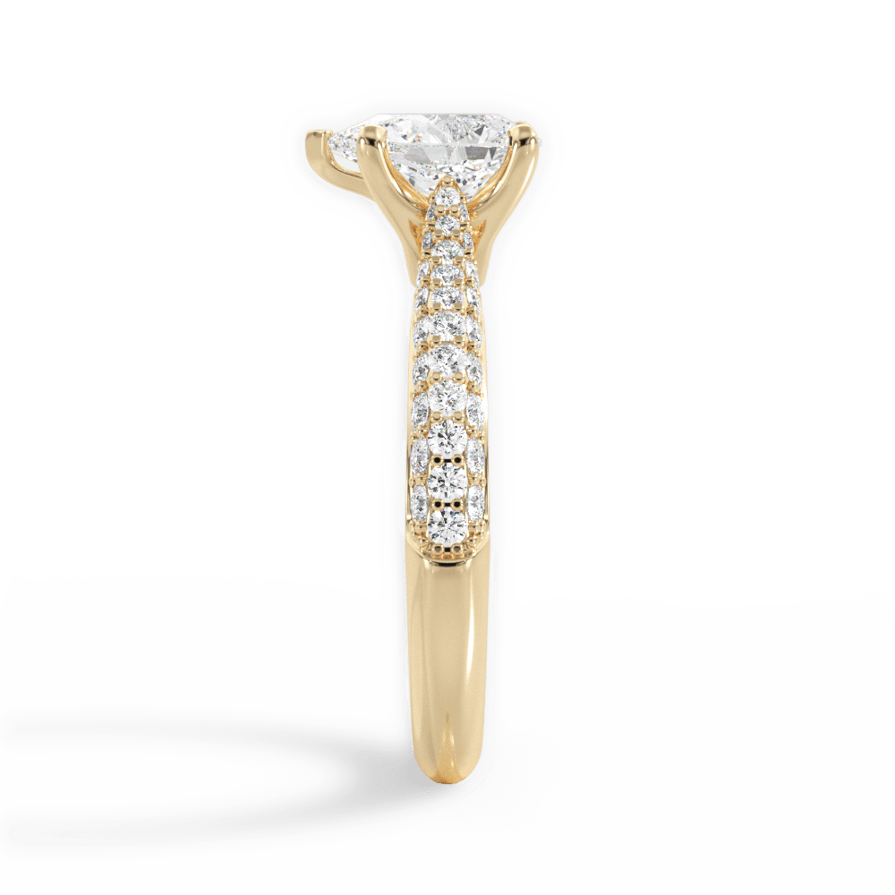 Kira Pear Cut Lab Grown Diamond 18Kt Yellow Gold Engagement Ring - View 3