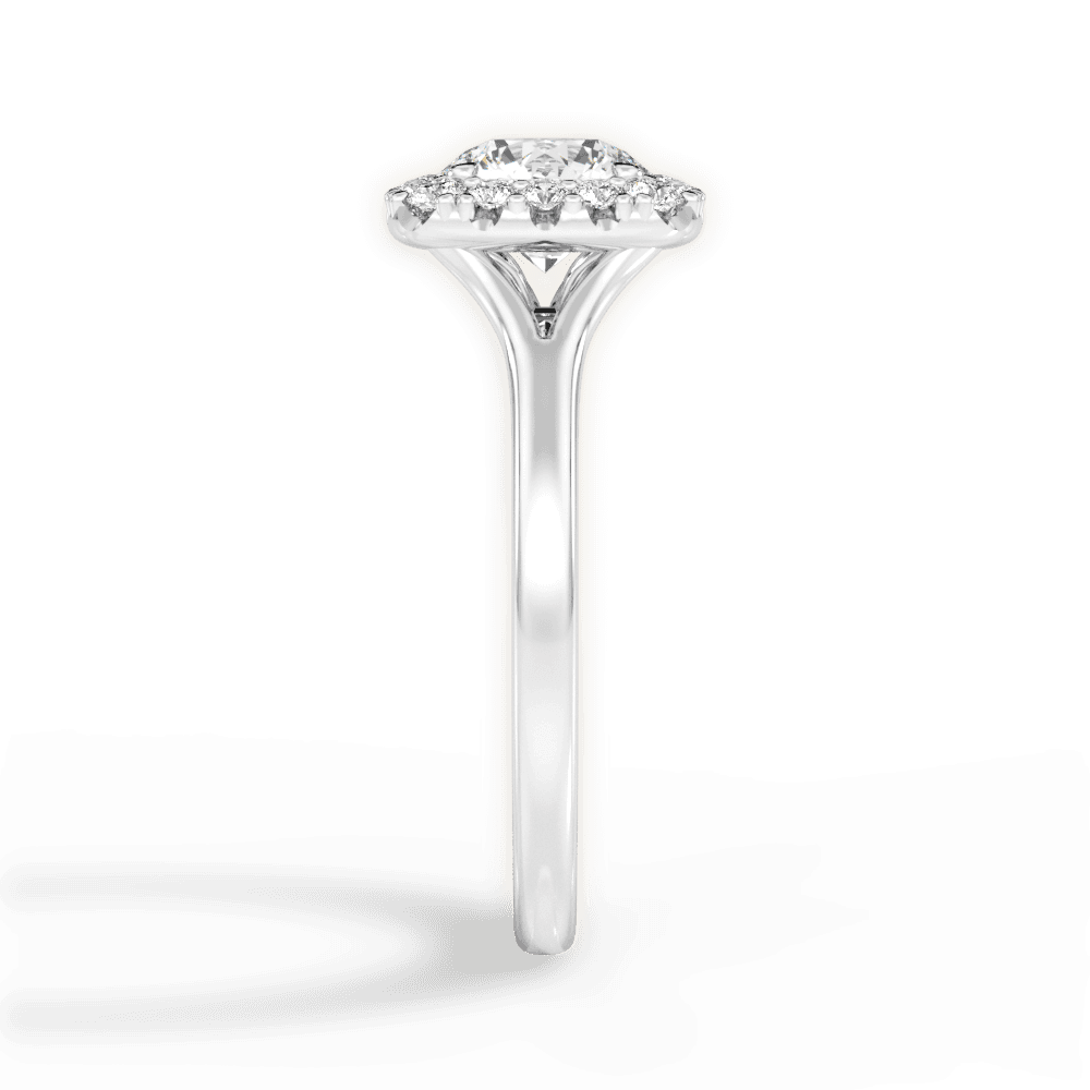 Geneva Round Cut Lab Grown Diamond Platinum Engagement Ring - View 3