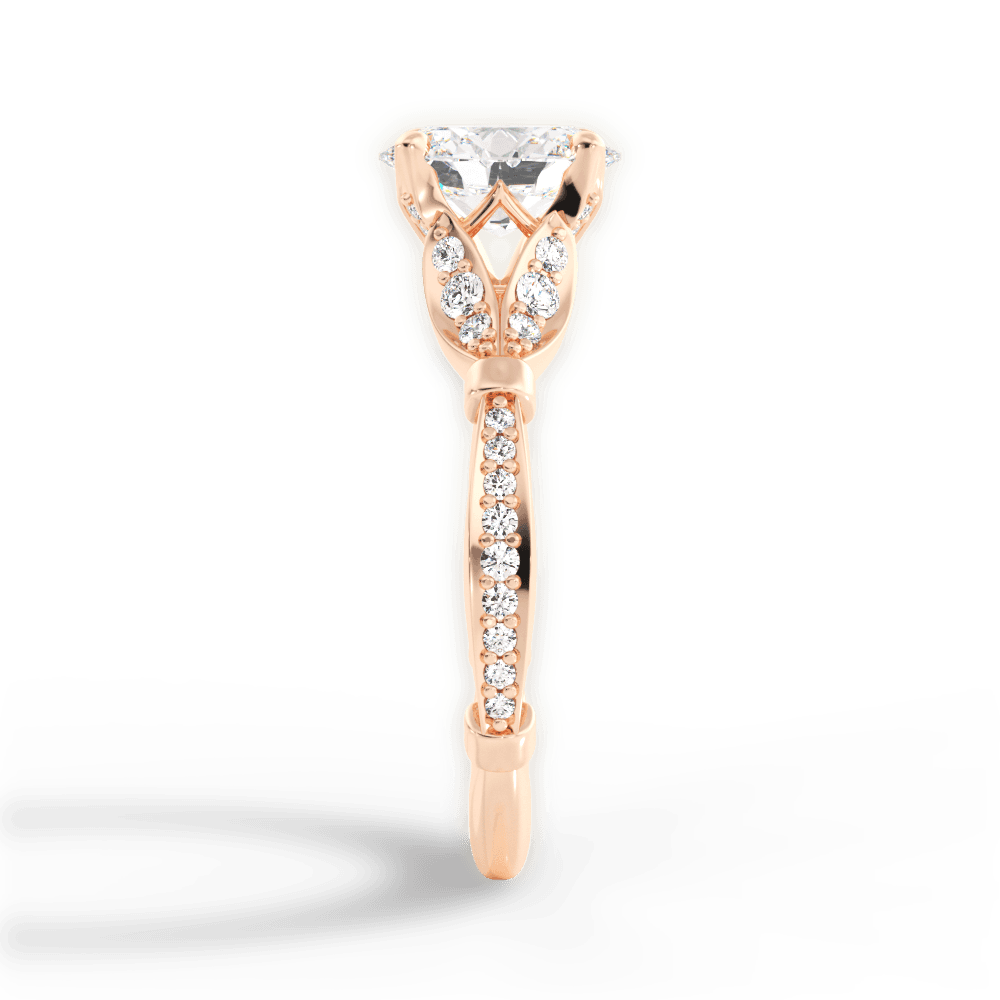 Geraldine Oval Cut Lab Grown Diamond 18Kt Rose Gold Engagement Ring - View 4