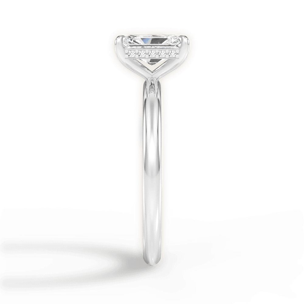 Brenda Radiant Cut Lab Grown Diamond 14Kt White Gold Engagement Ring - View 2