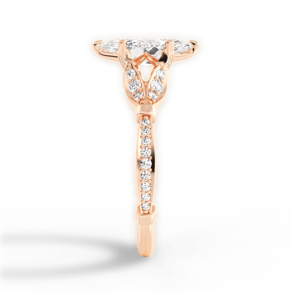 Geraldine Marquise Cut Lab Grown Diamond 18Kt Rose Gold Engagement Ring - View 4