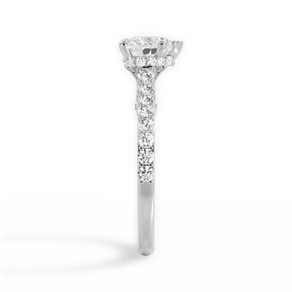 Laura Heart Cut Lab Grown Diamond Platinum Engagement Ring - View 4