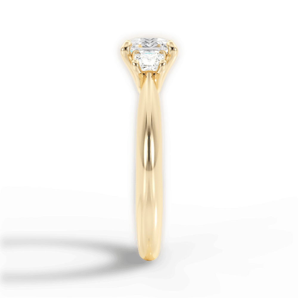 Dorothy Asscher Cut Lab Grown Diamond 18Kt Yellow Gold Engagement Ring - View 4