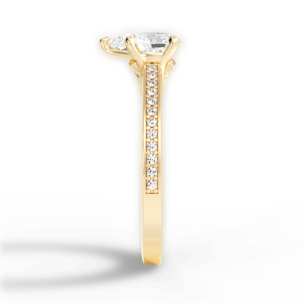 Donna Pear Cut Lab Grown Diamond 18Kt Yellow Gold Engagement Ring - View 4