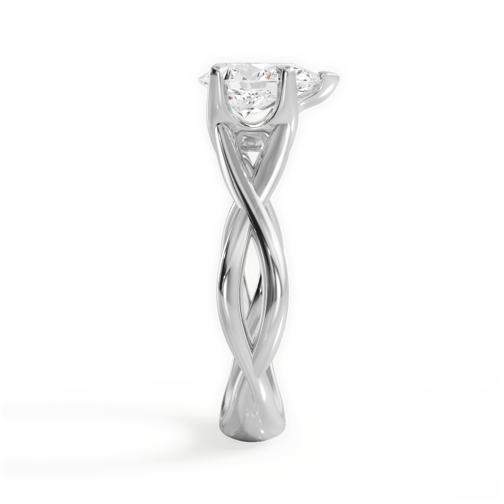 Aubrey Pear Cut Lab Grown Diamond Platinum Engagement Ring - View 2