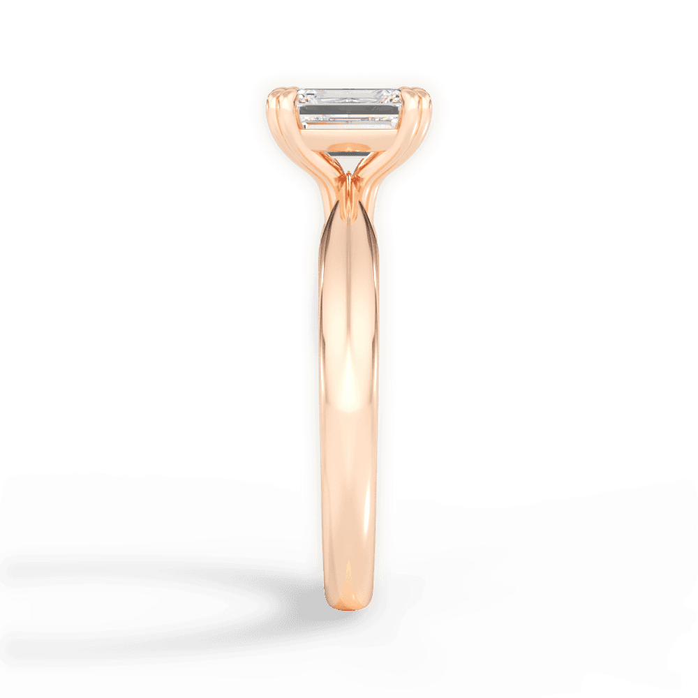 Claudia Emerald Cut Lab Grown Diamond 18Kt Rose Gold Engagement Ring - View 4