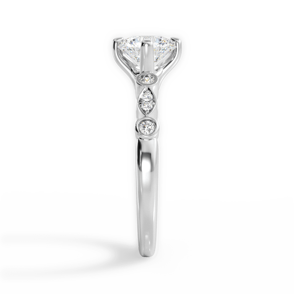 Catherine Round Cut Lab Grown Diamond 18Kt White Gold Engagement Ring - View 4