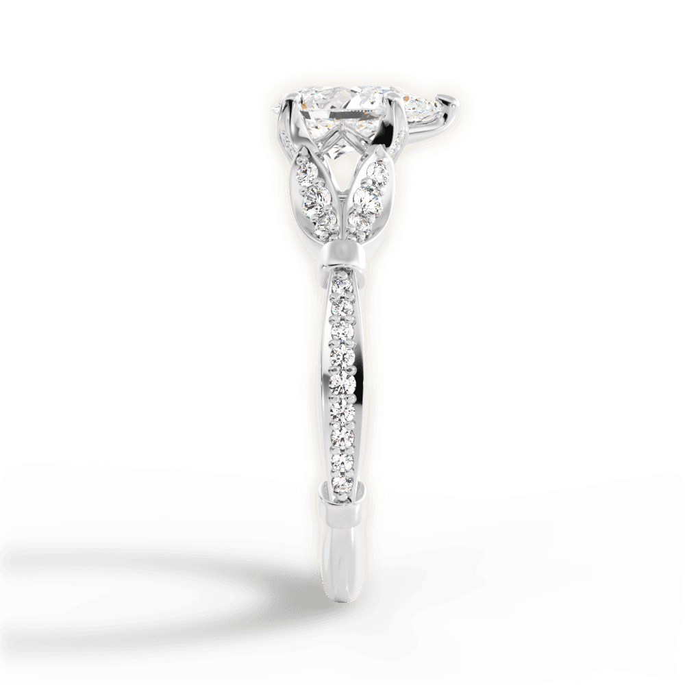Geraldine Pear Cut Lab Grown Diamond Platinum Engagement Ring - View 2