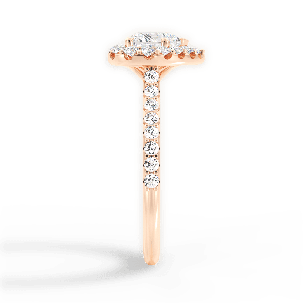 Leah Heart Cut Lab Grown Diamond 18Kt Rose Gold Engagement Ring - View 2