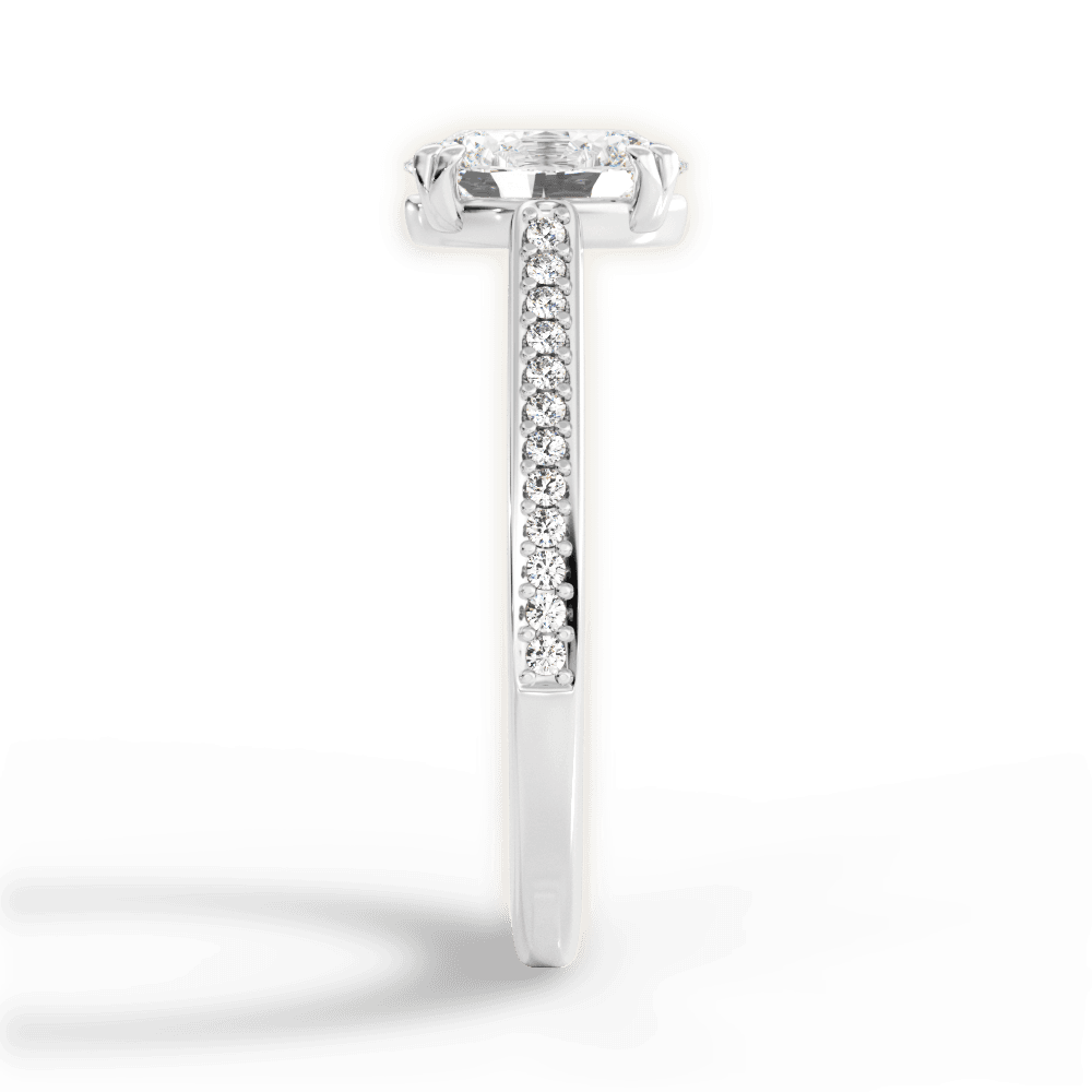 Denise Oval Cut Lab Grown Diamond Platinum Engagement Ring - View 3