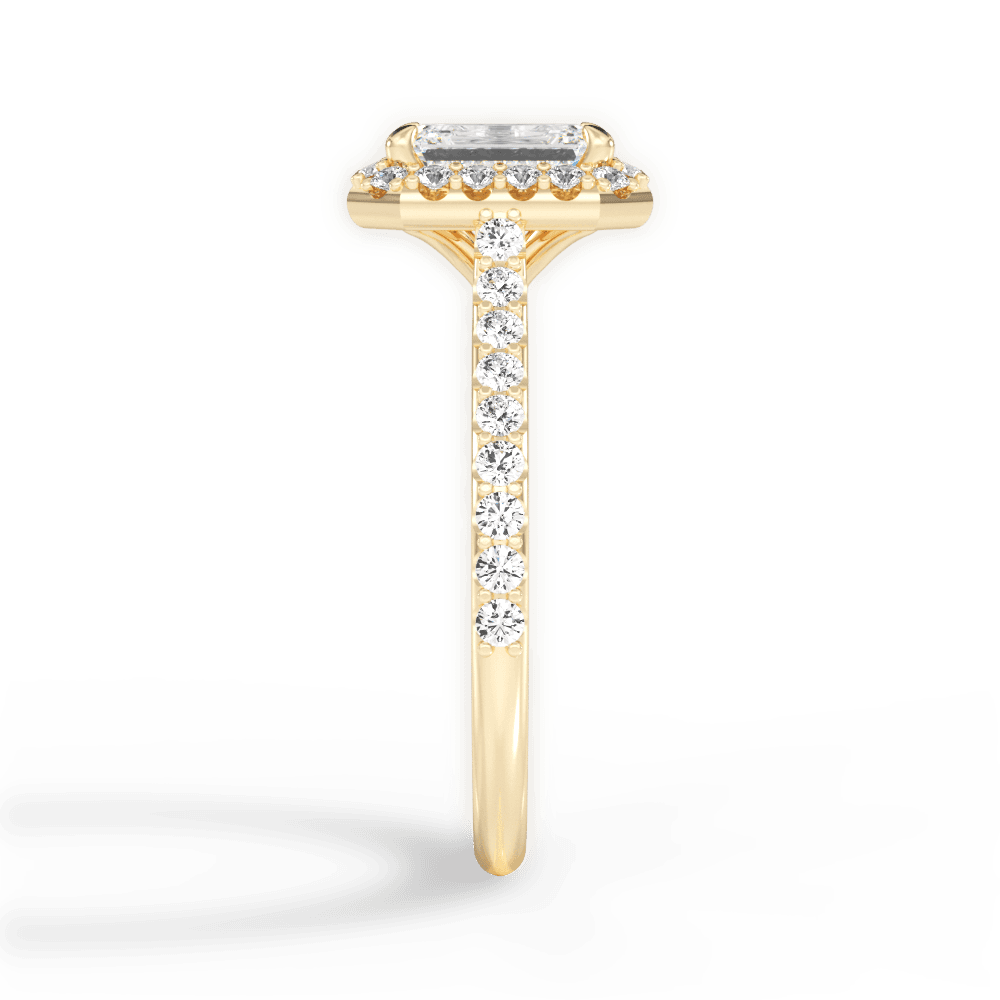 Leah Emerald Cut Lab Grown Diamond 18Kt Yellow Gold Engagement Ring - View 3