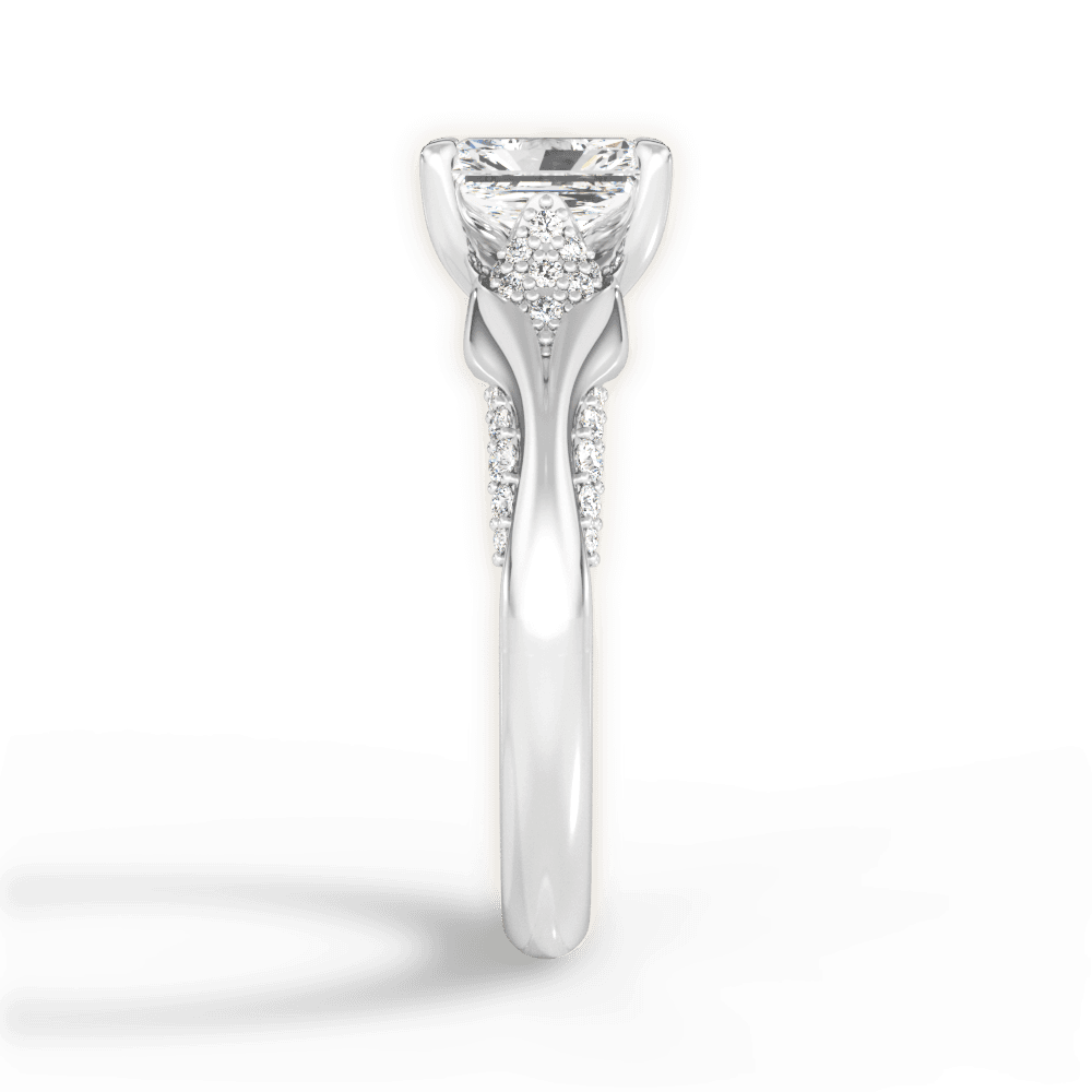 Isabel Radiant Cut Lab Grown Diamond Platinum Engagement Ring - View 3