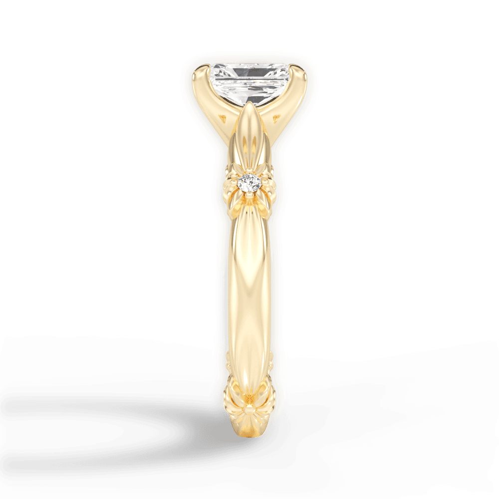 Claire Radiant Cut Lab Grown Diamond 18Kt Yellow Gold Engagement Ring - View 3