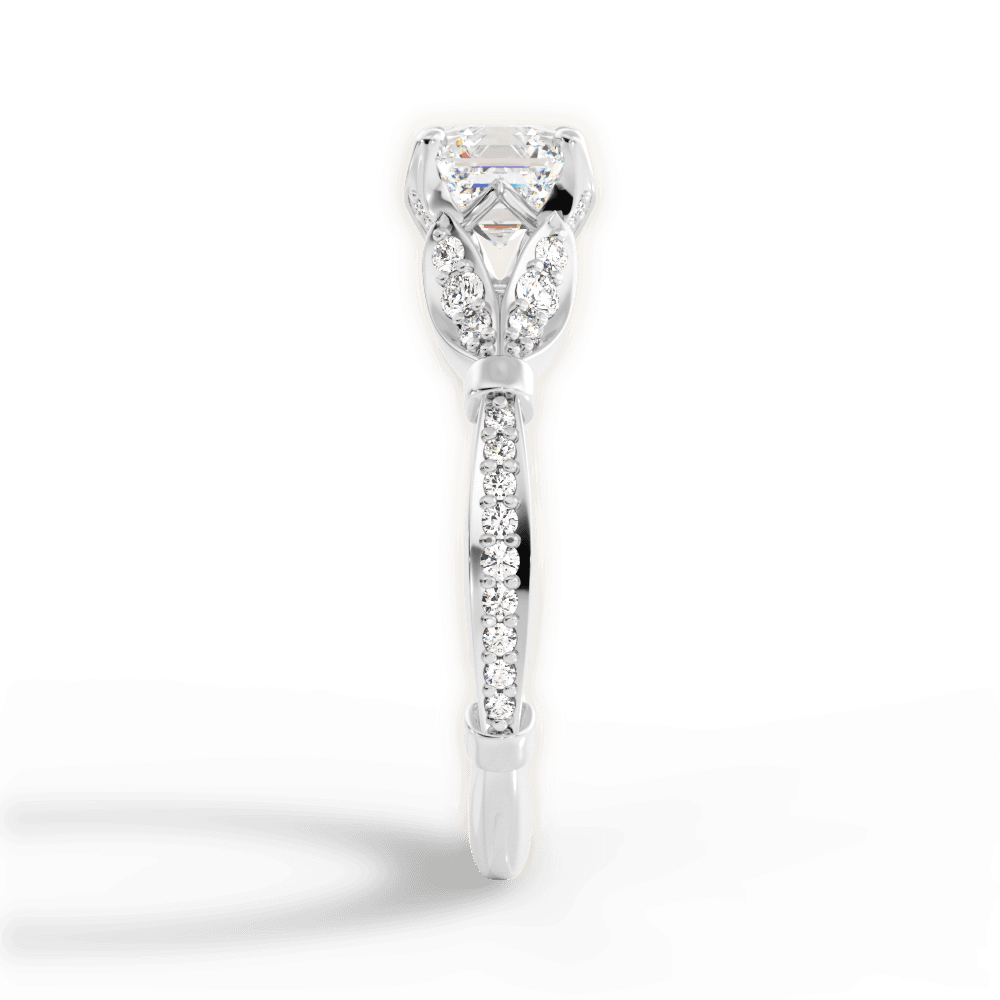 Geraldine Asscher Cut Lab Grown Diamond 14Kt White Gold Engagement Ring - View 4