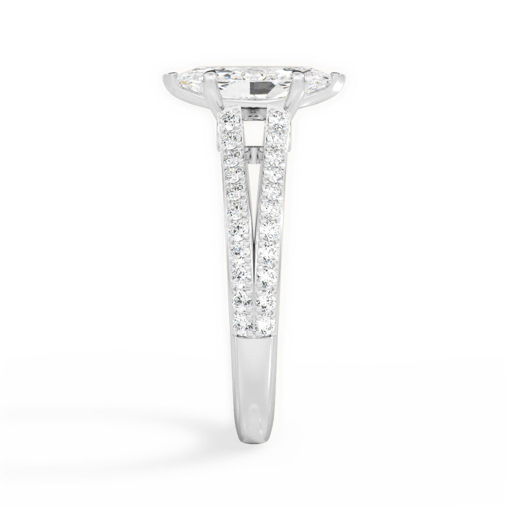 Kendra Marquise Cut Lab Grown Diamond Platinum Engagement Ring - View 4