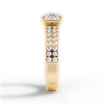 Kayla Asscher Cut Lab Grown Diamond 18Kt Yellow Gold Engagement Ring - View 4