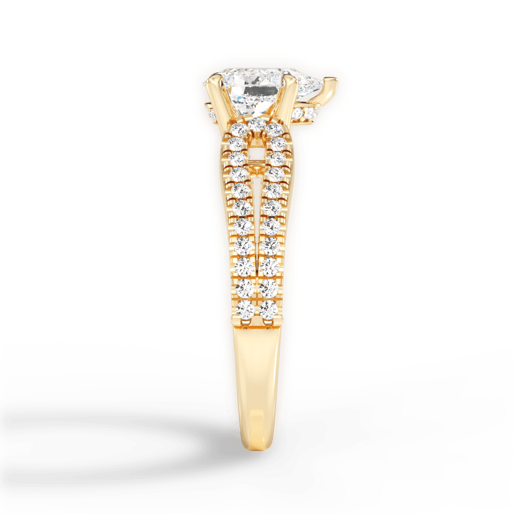 Jessica Pear Cut Lab Grown Diamond 18Kt Yellow Gold Engagement Ring - View 3