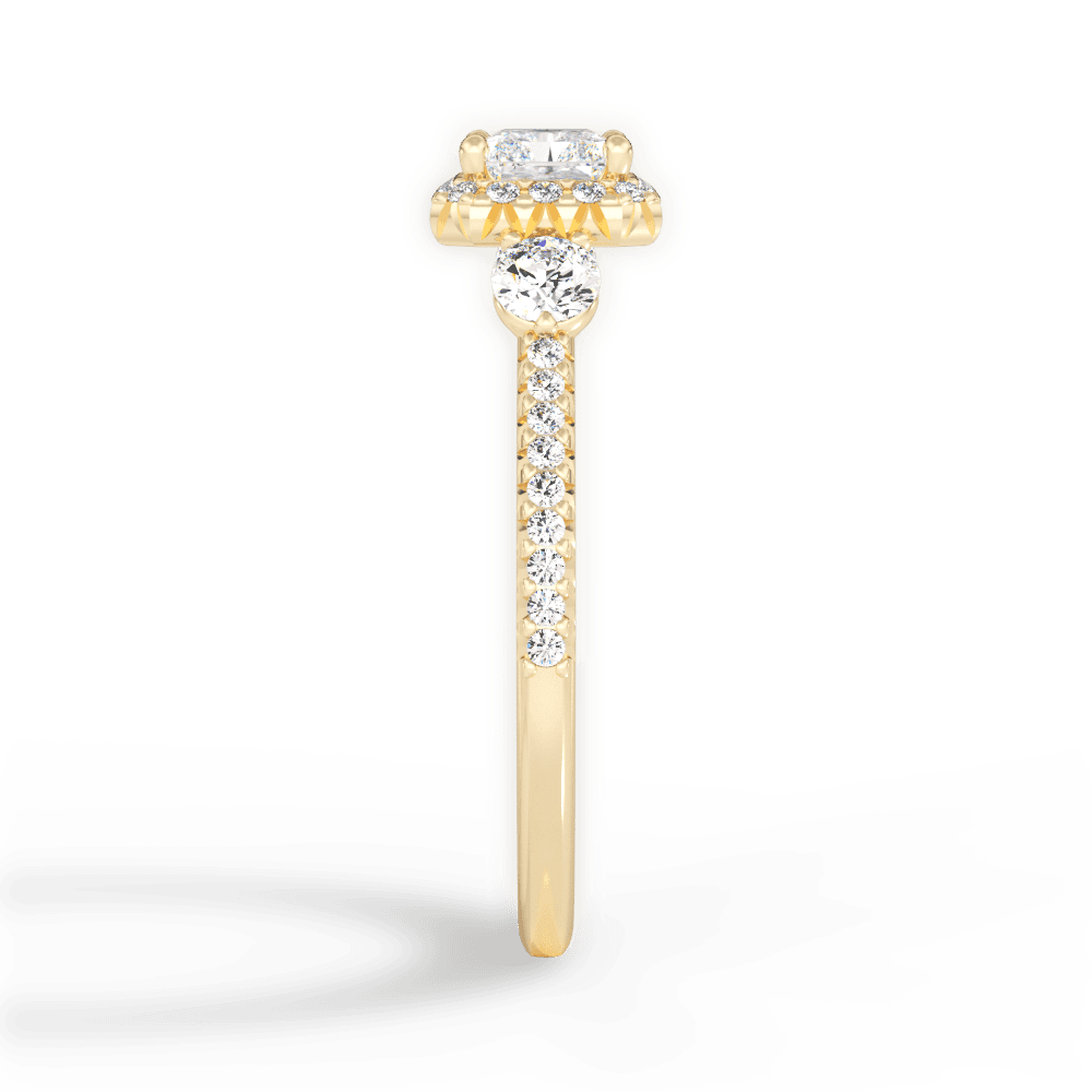 Kara Radiant Cut Lab Grown Diamond 18Kt Yellow Gold Engagement Ring - View 3