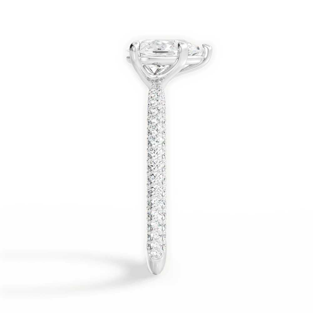 Kristen Pear Cut Lab Grown Diamond Platinum Engagement Ring - View 2